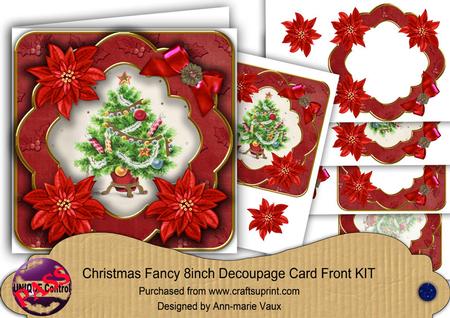 Elegant Tree Red Christmas Fancy 8in Decoupage Cf Kit