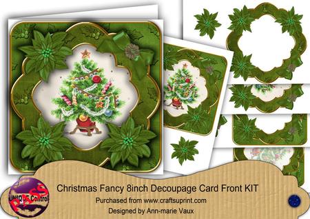 Elegant Tree Green Christmas Fancy 8in Decoupage Cf Kit