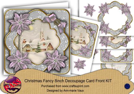 Winter Pub Dlilac Christmas Fancy 8in Decoupage Cf Kit