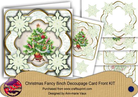 Elegant Tree Snowflake Fancy Picture 8in Decoupage Cf Kit