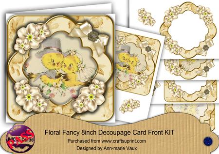 Wedding Chicks Cream Fancy Picture 8in Decoupage Cf Kit