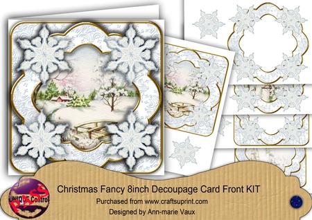 Snowscene Snowflake Blue Fancy Picture 8in Decoupage Cf Kit