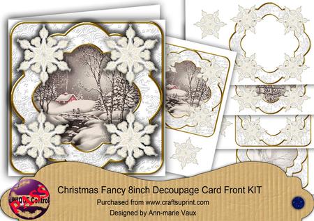 Winter Walk Snowflake Fancy Picture 8in Decoupage Cf Kit