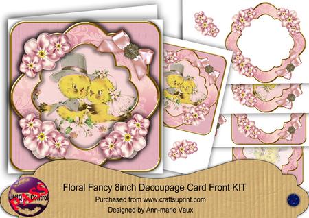 Wedding Chicks Pink Fancy Picture 8in Decoupage Cf Kit
