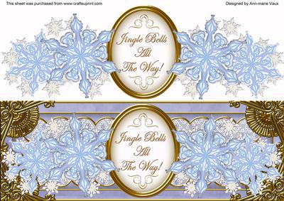 Blue Snowflake Jingle All the Way! Large Dl Decoupage Topper