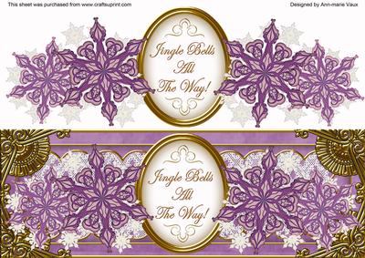 Lilac Snowflake Jingle All the Way Large Dl Decoupage Topper
