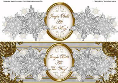 Silver Snowflake Jingle All the Way Large Dl Topper