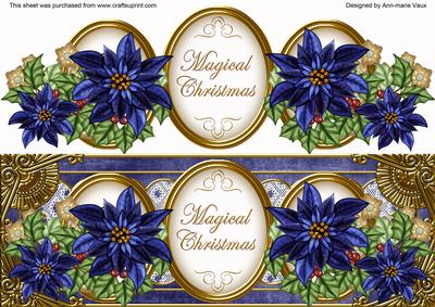Dblue Poinsettia Magical Christmas Large Dl Topper