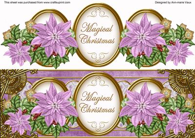 Lilac Poinsettia Magical Christmas Large Dl Topper