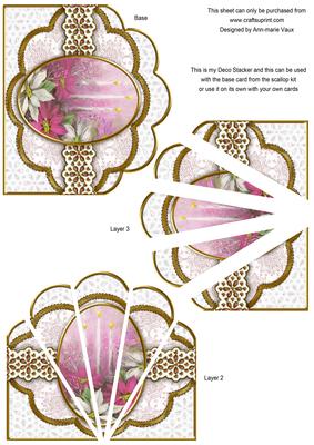 Pink Candle Trio Flake Anglaise Deco Stacker