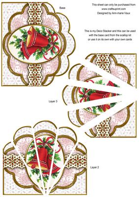 Christmas Bells Red Flake Anglaise Deco Stacker