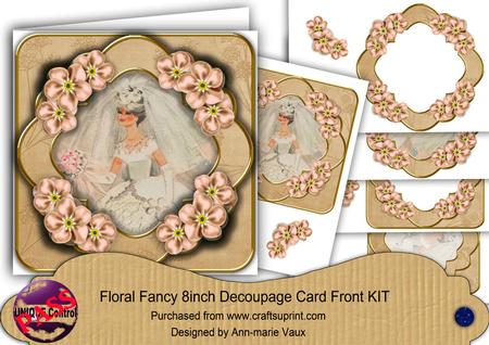 Blushing Bride Cream Blossom Fancy Picture 8in Decoupage Kit