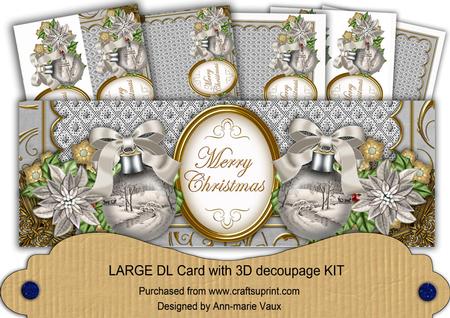 Snow Bridge Merry Christmas Large Dl Card Kit