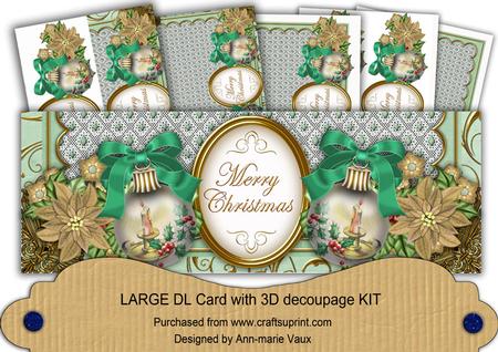 Green Candle Merry Christmas Large Dl Card Kit