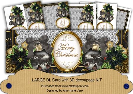 Christmas Night Merry Christmas Large Dl Card Kit