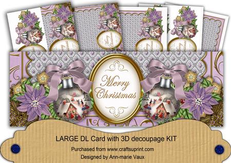 Our House Lilac Merry Christmas Large Dl Card Kit