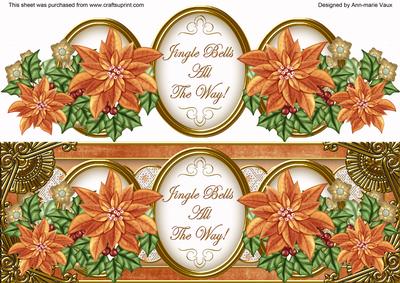 Borange Poinsettia Jingle All the Way! Large Dl Topper