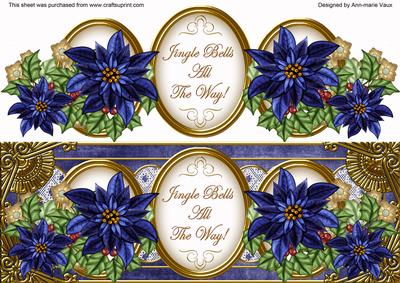 Dblue Poinsettia Jingle All the Way! Large Dl Topper