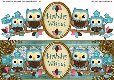 Blue Owls Birthday Wishes Large Dl Topper