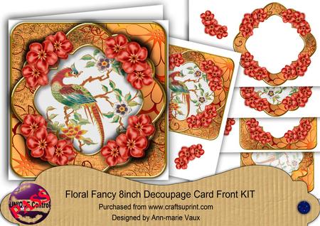 Oriental Pheonix Borange Fancy Picture 8in Decoupage Cf Kit