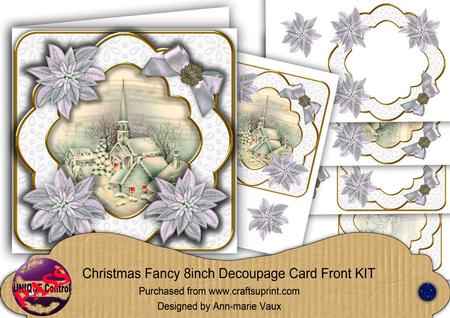 Grey Church Snowflake Fancy Picture 8in Decoupage Cf Kit