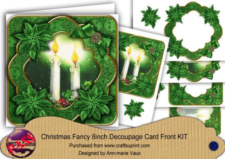 Green Candle Duo Fancy Picture 8in Decoupage Cf Kit