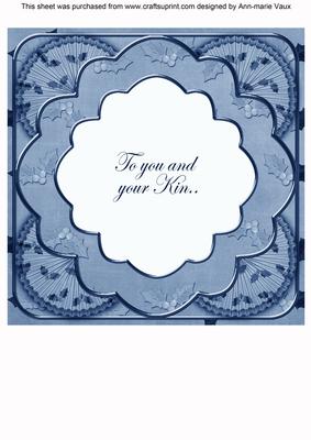 Blue Holly Rosette You and Your Kin 8in Insert Panel