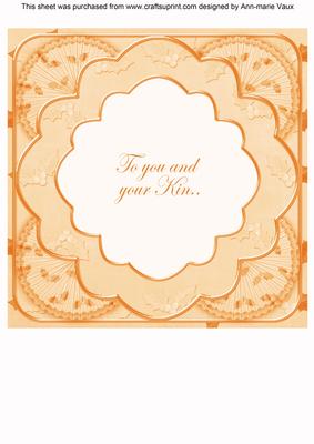 Peach Holly Rosette You and Your Kin 8in Insert Panel