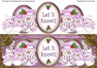 Lilac Snowman Let It Snow! Large Dl Step by Step