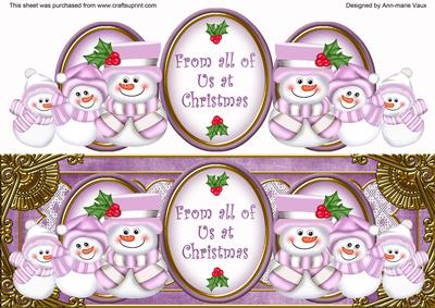 Lilac Snowman from All of Us Large Dl Decoupage Topper