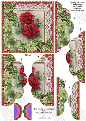 Christmas Roses Poinsettia 5in Scalloped Side Stacker