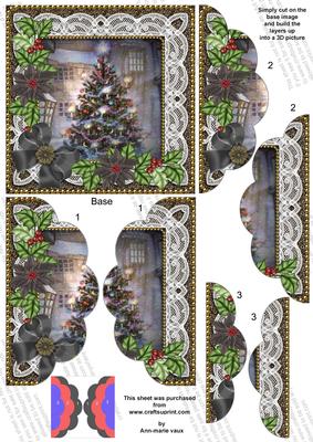 My Tree Black Poinsettia 5in Scalloped Side Stacker