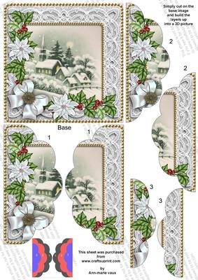 Dream Church Poinsettia 5in Scalloped Side Stacker