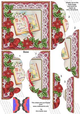 Glory Book Red Poinsettia 5in Scalloped Side Stacker