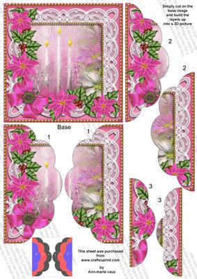 Pink Poinsettia 5in Scalloped Side Stacker