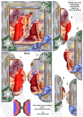 We Three Kings Snow 5in Scalloped Side Stacker
