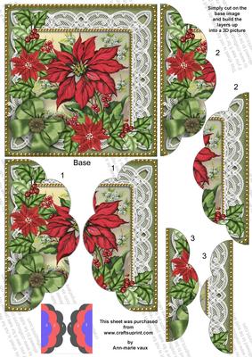 Green Poinsettia 5in Scalloped Side Stacker