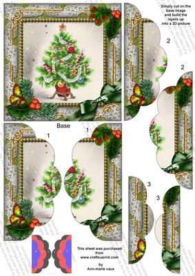 Elegant Tree Holly 5in Scalloped Side Stacker