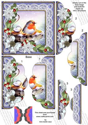 Blue Robin Poinsettia 5in Scalloped Side Stacker