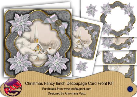 Ice Church Grey Poin Fancy Picture 8in Decoupage Cf Kit