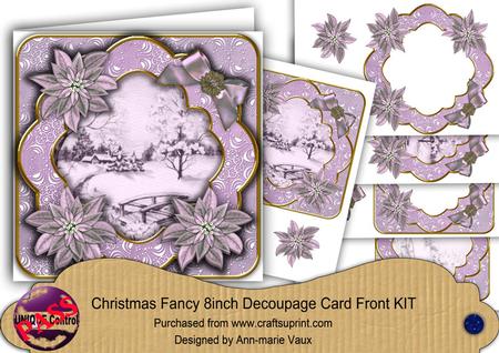 Pretty Snowscene Lilac Tones Picture 8in Decoupage Cf Kit