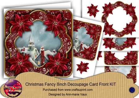 Rooftops Red Poin Picture 8in Decoupage Cf Kit