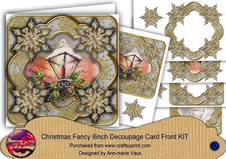 Lantern Silver Gold Flake Fancy 8in Decoupage Cf Kit