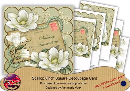 Olive Magnolia Weddinganniversary 8in Extreme Decoupage Kit