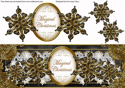 Black Goldflake Magical Christmas Large Dl Topper