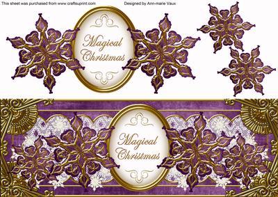 Purple Goldflake Magical Christmas Large Dl Topper