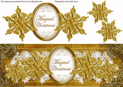 Gold Goldflake Magical Christmas Large Dl Topper