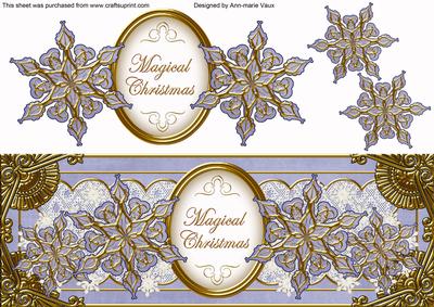 Pale Blue Goldflake Magical Christmas Large Dl Topper