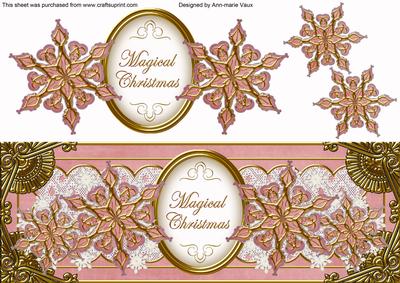 Pink Goldflake Magical Christmas Large Dl Topper