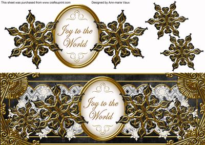 Black Goldflake Joy to the World Large Dl Topper